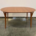 Open Box: Mid-Century Rounded Extendable Dining Table (42" - 60", Seats 4-6) - Acorn