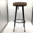 Open Box: Pierce &amp; Ward Bar Stool (30") - P&amp;W Stripe, Black Cast Metal