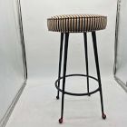 Open Box: Pierce &amp; Ward Counter Stool (26") - P&amp;W Stripe, Black Cast Metal