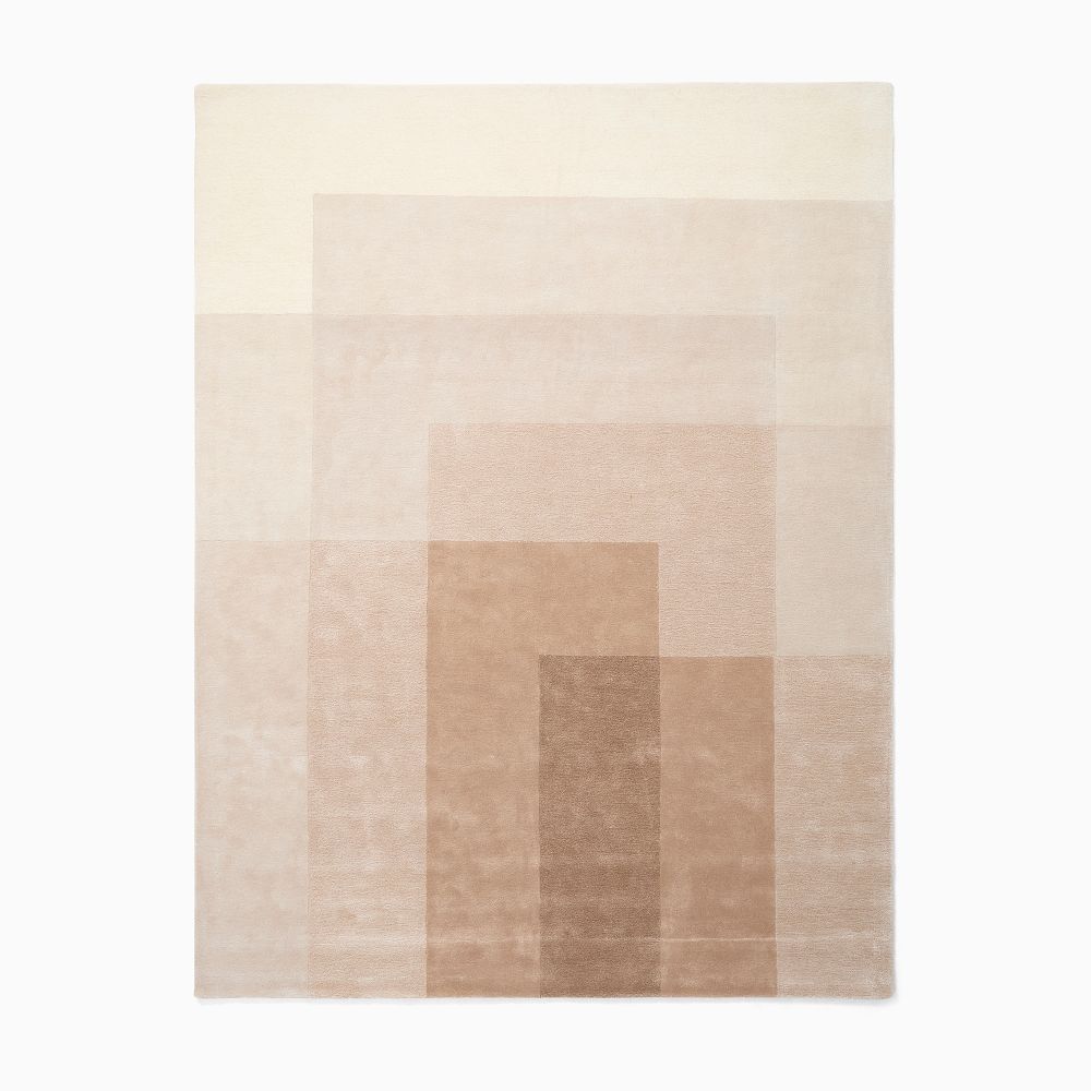 Ombre Blocks Wool TENCEL™ Rug by West Elm