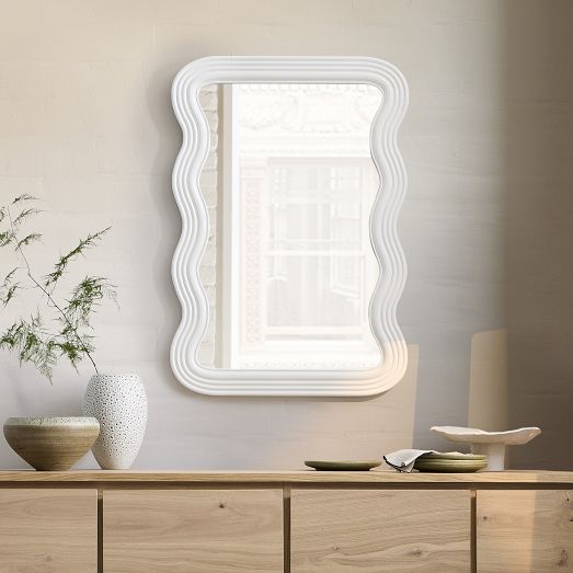 Giselle Wavy Wood Wall Mirror by West Elm