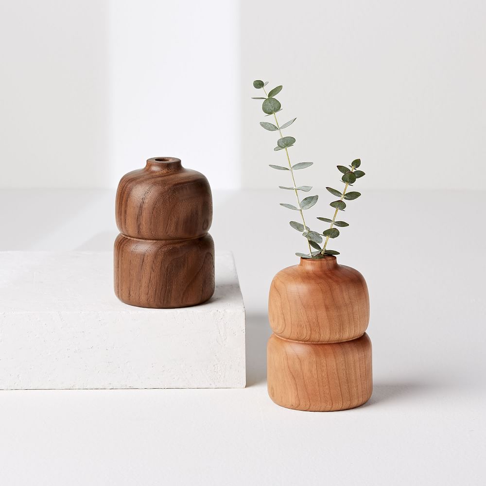 Melanie Abrantes Hardwood Bud Vase - Double by West Elm