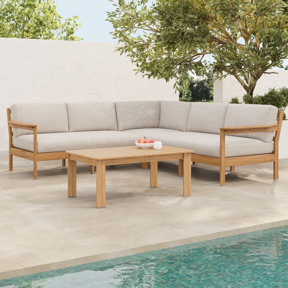 Playa Outdoor 3-Piece L-Shaped Sectional (95") by West Elm