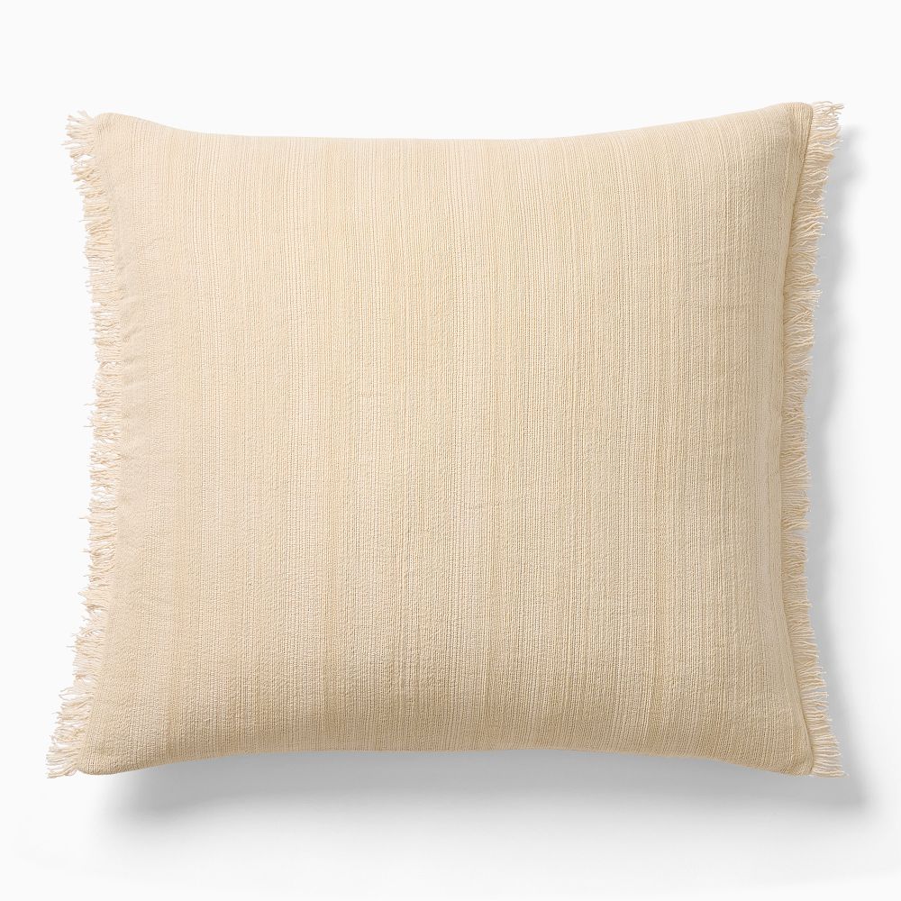 Textured Fringe Pillow Cover - 24x24, Color: Sand