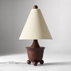 Pierce &amp; Ward Ball Foot Wood Table Lamp (18.5")