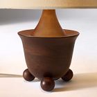 Pierce &amp; Ward Ball Foot Wood Table Lamp (18.5")