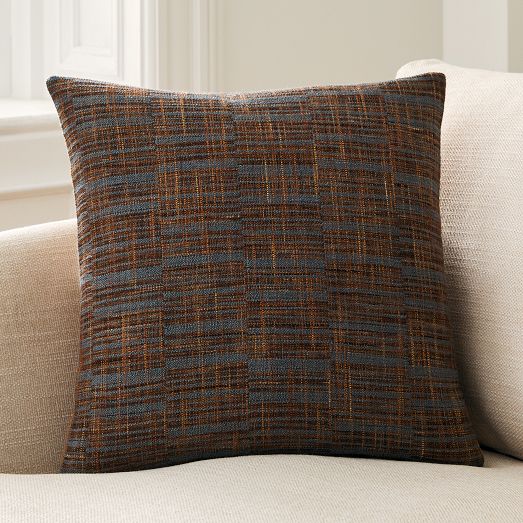Woven Broken Stripe Square Pillow Cover by West Elm