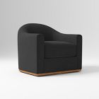 Open Box: Bennett Swivel Club Chair - Performance Velvet Slate, Cool Walnut