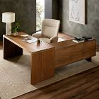 Garfield Leather L-Shaped Desk (78")