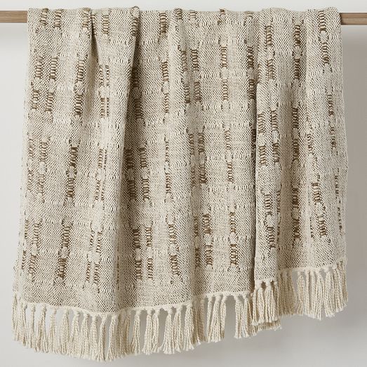 Marled Basketweave Throw, Handwoven & Cozy | West Elm