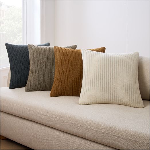 Jute Simple Line Pillow Cover by West Elm