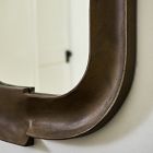 Modern Artful Bronze Metal Wall Mirror