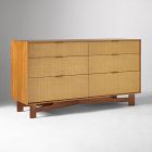 Open Box: Herman Basket Woven Veneer 6-Drawer Dresser (58") - Cool Walnut