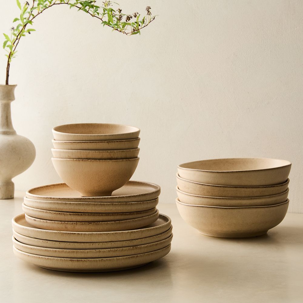 Kanto Stoneware Dinnerware (Set of 16) - Beige, , 16-Piece Dinnerware Set