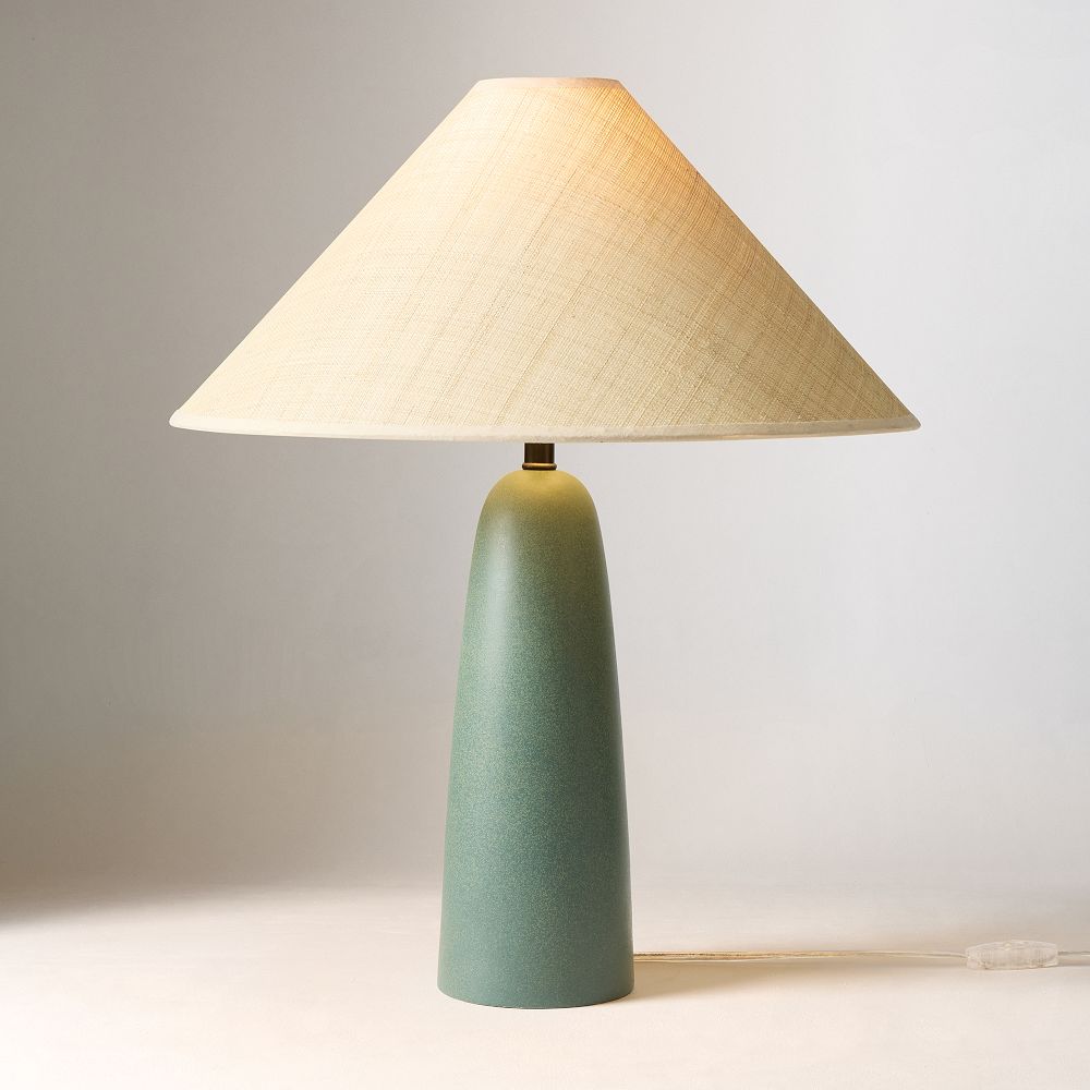 Louis Table Lamp- Raffia - 23", Green/Raffia