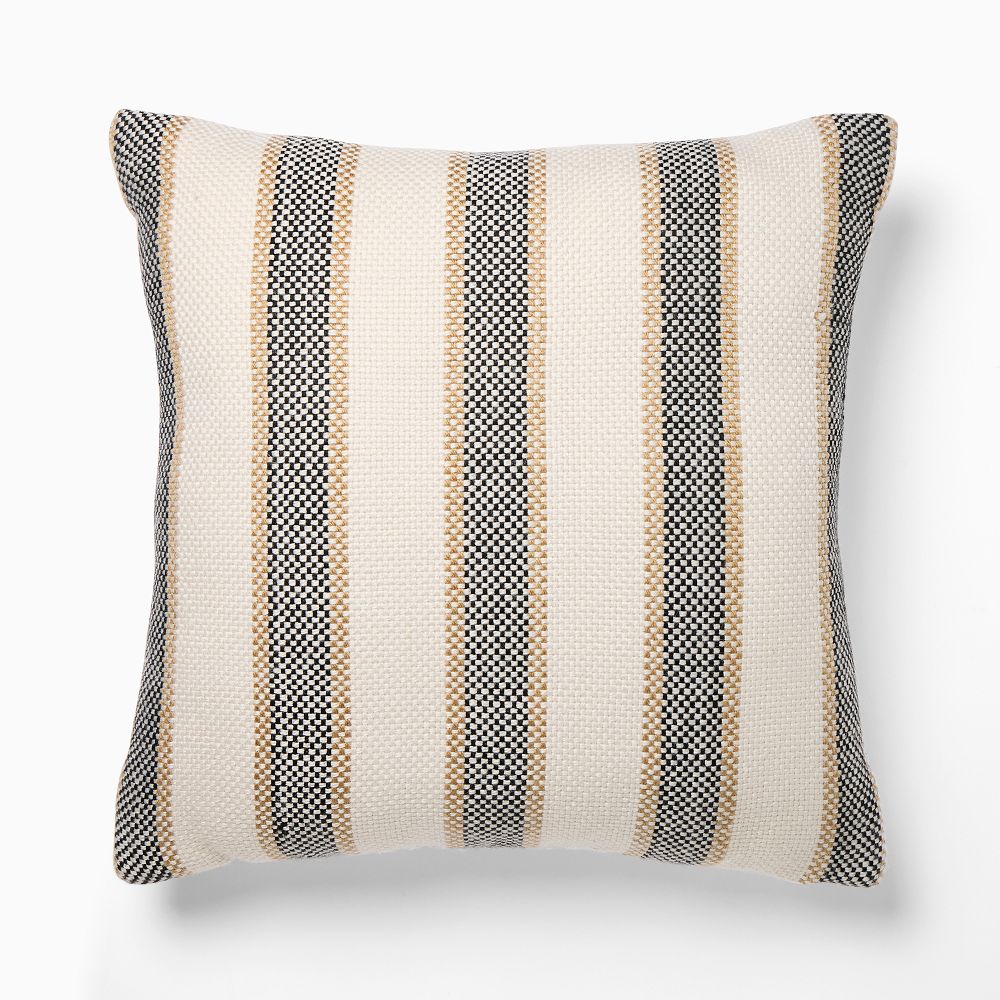 Outdoor Cabana Stripe Pillow - 20x20, Black