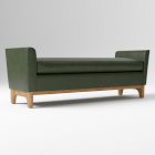 Open Box: Harvey Leather Bench (59"W) - Saddle Leather Banker, Natural Oak