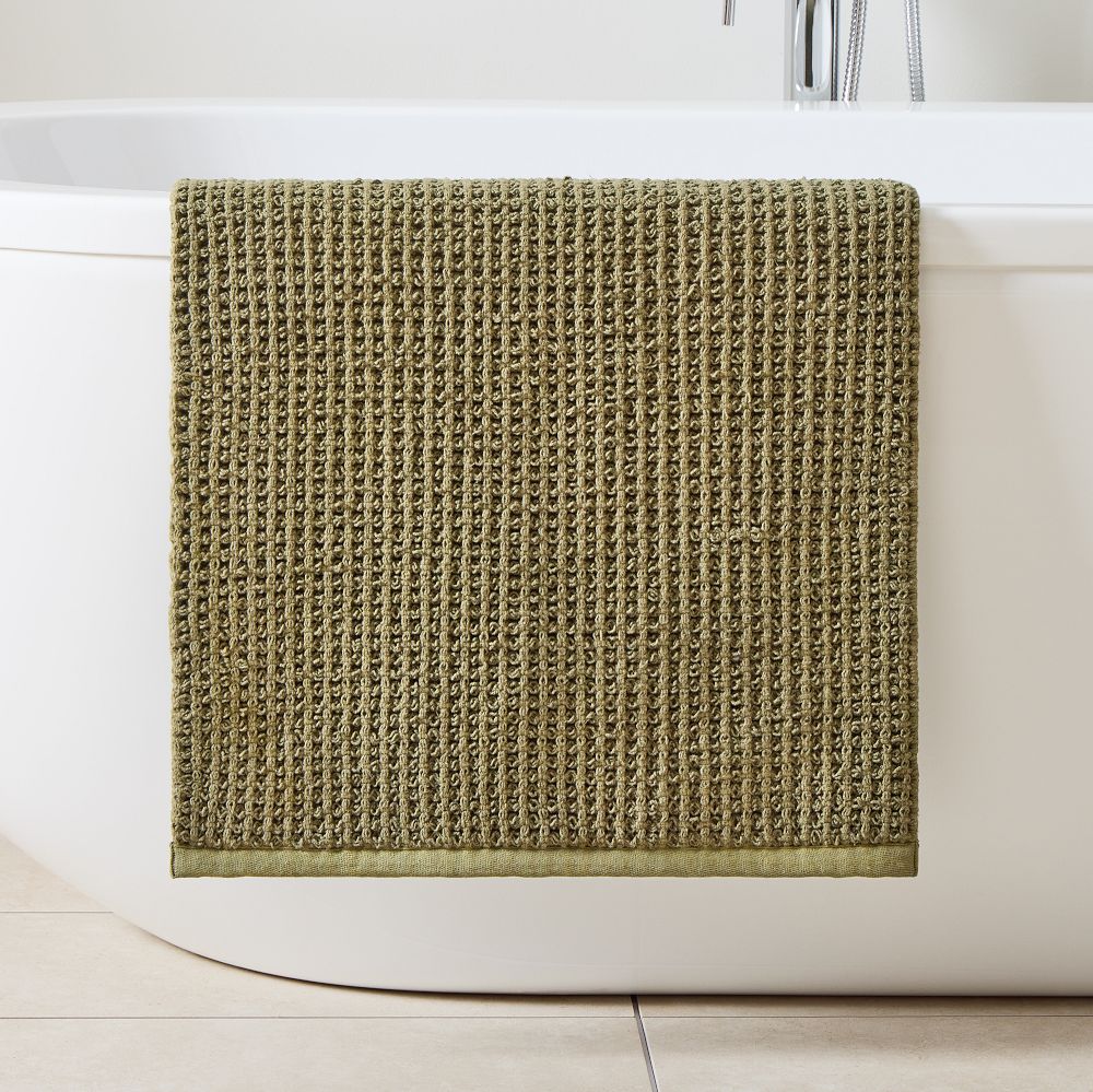 Waffle Bath Mat - Dark Olive, 20x34