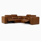 Leo Motion Reclining Leather 5-Piece L-Shaped Sectional (119")