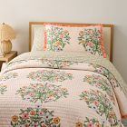 Pink Chicken Floral Cotton Quilt &amp; Shams