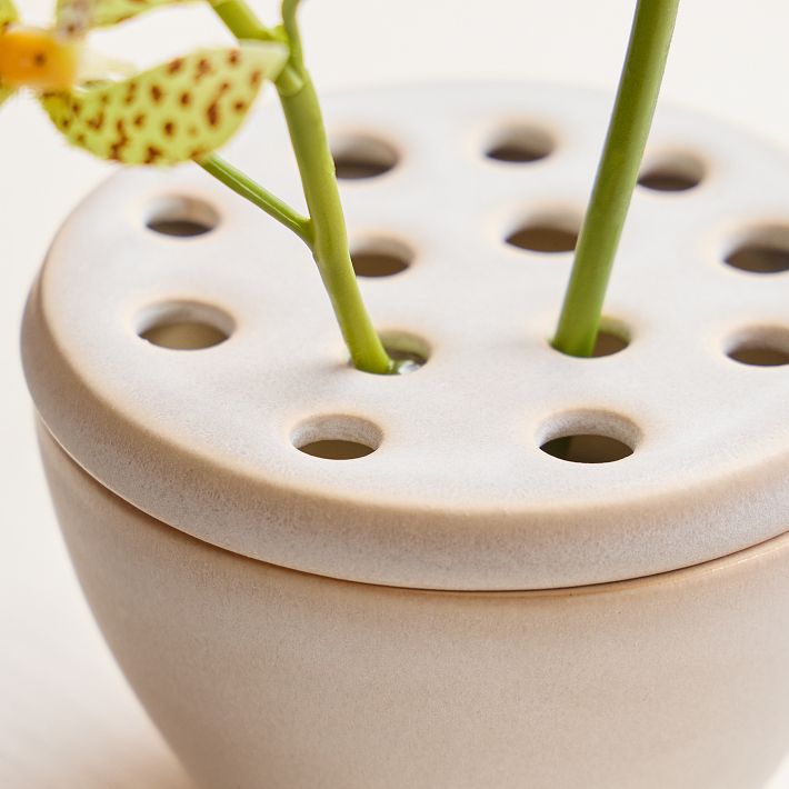 Lidded Flower Frog Earthenware Vase | West Elm