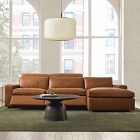 Whitmore Motion Reclining Leather 3-Piece Chaise Sectional (125")