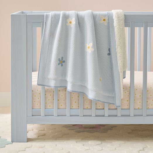 Daisy Knit Sherpa Baby Blanket by West Elm