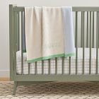 Contrast Ribbed Knit Baby Blanket