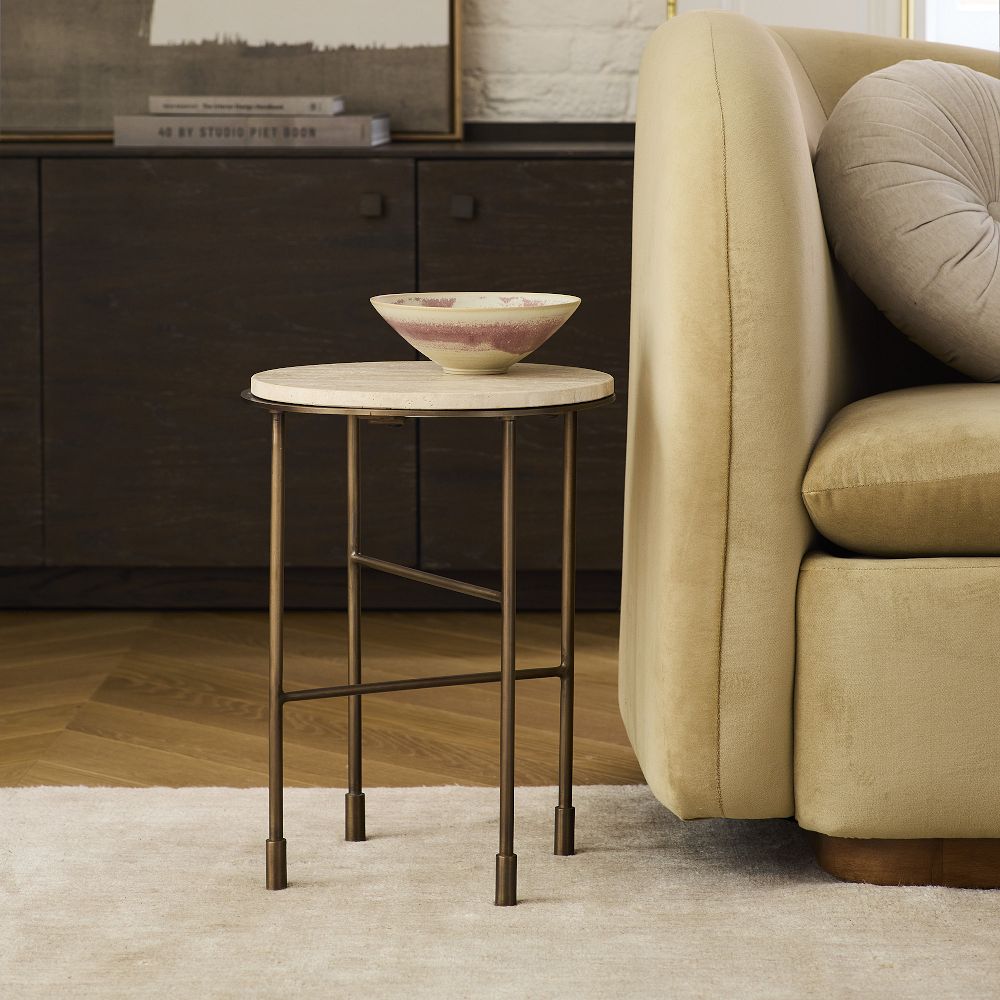 Fay Travertine Side Table (13.5") by West Elm
