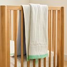 Contrast Ribbed Knit Baby Blanket
