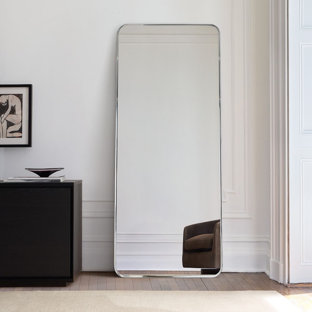 Beveled Edge Frameless Rectangle Floor Mirror by West Elm