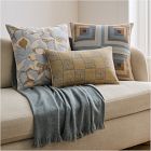 Soft Geometric Pillow Cover &amp; Throw Set