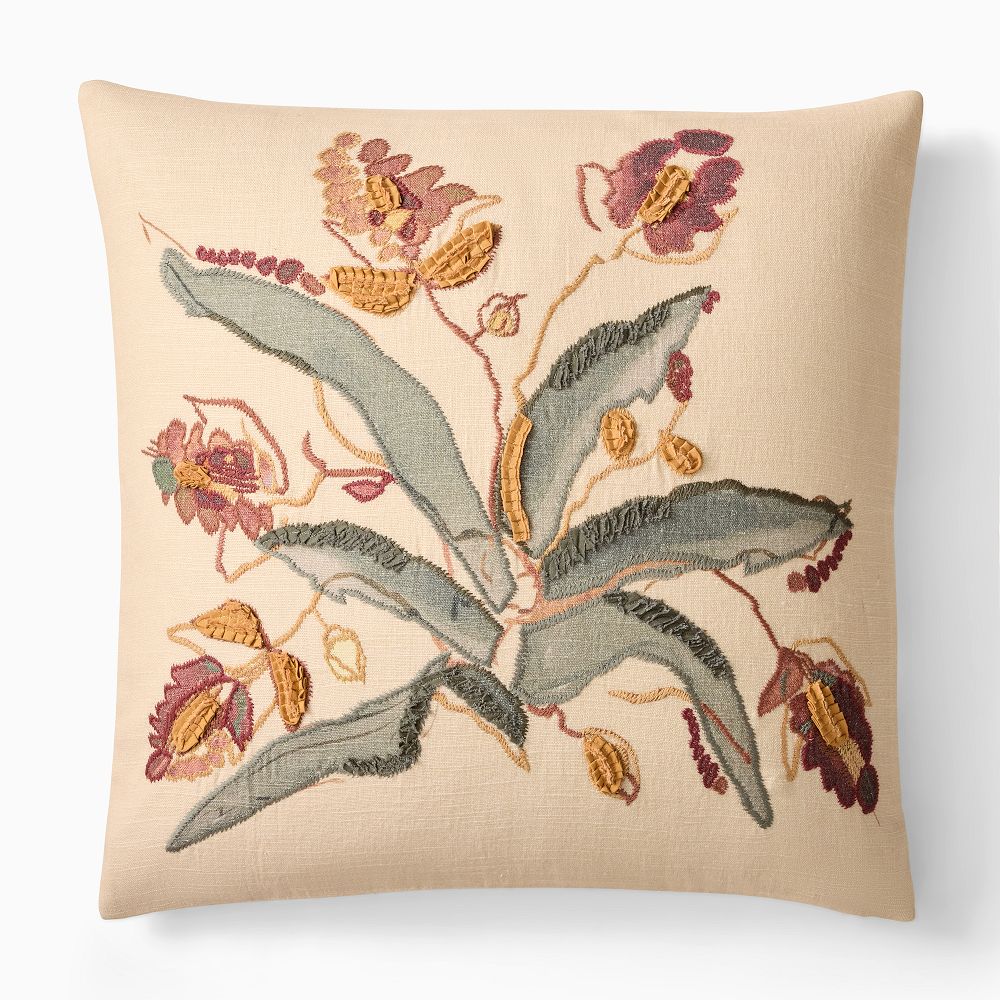 Wildflower Pillow Cover - 20x20, Alabaster + Feather Insert