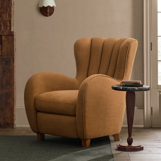 Pierce & Ward Channeled Wingback Chair by West Elm