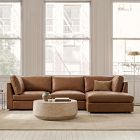 Maud Leather 3-Piece Ottoman Sectional (119")