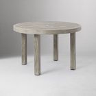 Portside Wood Outdoor Round Dining Table (48") &amp; Stacking Chairs Set