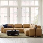Quinten Leather Slim Profile 5-Piece L-Shaped Chair Sectional (126")