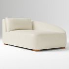 Open Box: Aviana Right Arm Chaise - Sierra Leather Snow, Cool Walnut