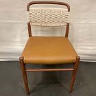 Open Box: Eindhoven Dining Chair - Paper Cord, Ludlow Leather Sesame, Cool Walnut