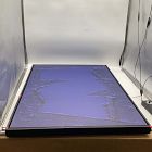 Open Box: Free Form in Deep Blue by The Holly Collective, Canvas Floater Frame (30" x 40") - Black Maple