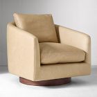 Open Box: Imogene Leather Swivel Chair - Ludlow Leather Sand, Dark Walnut