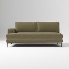 Open Box: Landon Left Arm Sofa - Performance Chenille Crossweave Elm, Textured Antique Bronze