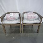 Open Box: Porto Outdoor Dining Chair, Set of 2 - Driftwood, Frost Gray Cushion, Warm Cement
