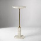 Open Box: Vaughn Marble Drink Table (8.5") - White, Brass