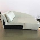 Open Box: Aviana Right Arm Chaise - Sierra Leather Snow, Cool Walnut