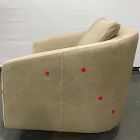Open Box: Imogene Leather Swivel Chair - Ludlow Leather Sand, Dark Walnut