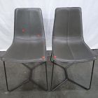 Open Box: Slope Leather Dining Chair, Set of 2 - Saddle Leather Slate, Charcoal