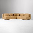Quinten Leather Slim Profile Armless 5-Piece L-Shaped Sectional (113")