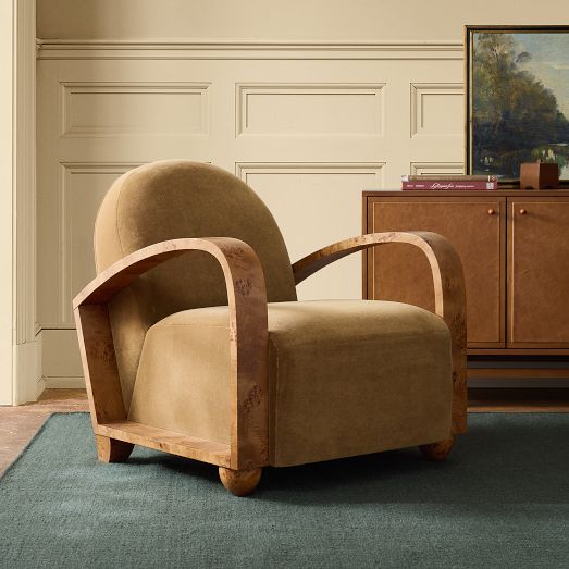 Pierce & Ward Arched Burl Arm Chair by West Elm