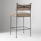 Pierce &amp; Ward Iron Upholstered Counter Stool
